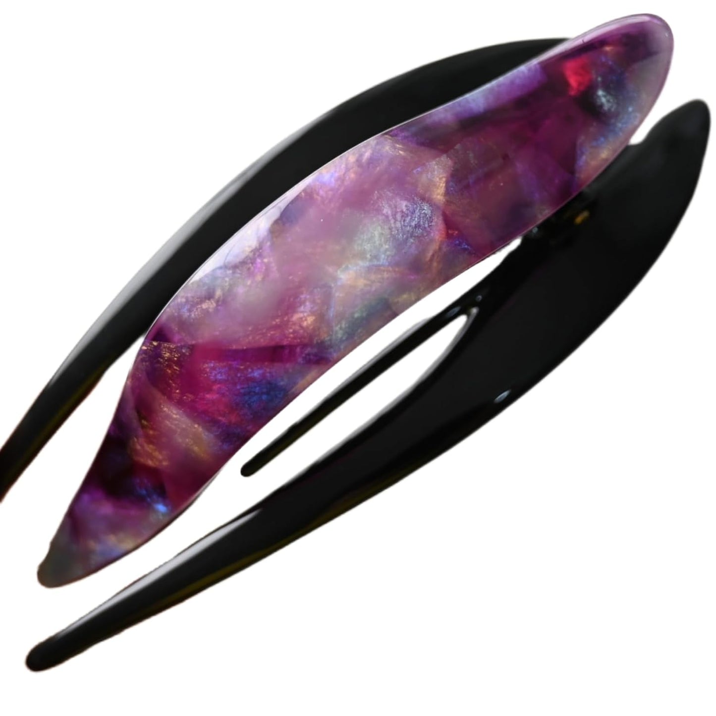 Handmade Celluloid French Design Tortoise Shell Barrettes Side-slide Opening Duck Luxury Fashion Accessories Hair Clip Claw for Women (aespa pink)