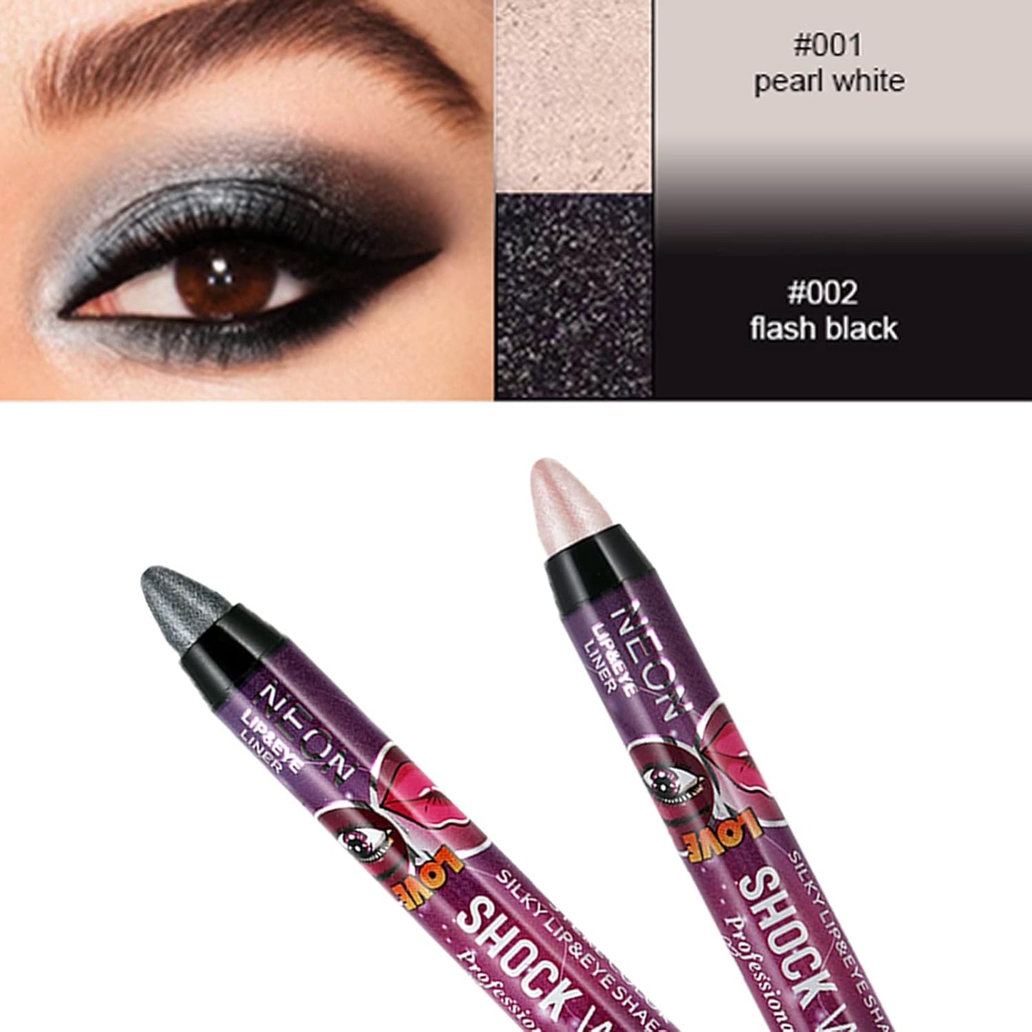 MEICOLY 6 Pcs Eyeshadow Stick Set, Brown Champagne Gold Black Shimmer Crayon, Pro Shiny Bright Starter Rotating Eyeshadow Sticks