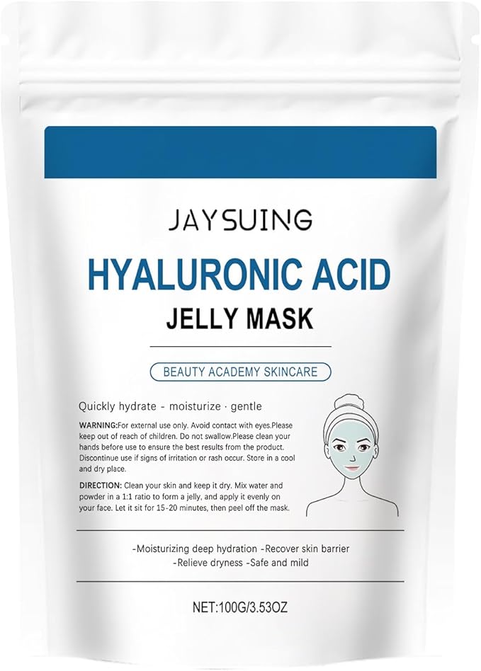 Hyaluronic Acid Powder 100g - Low Molecular Weight, Vegan & Cosmetic Grade, Water-Soluble Hydrating Ingredient for DIY Facial Serums, Moisturizing & Smoothing Skin (1PC)