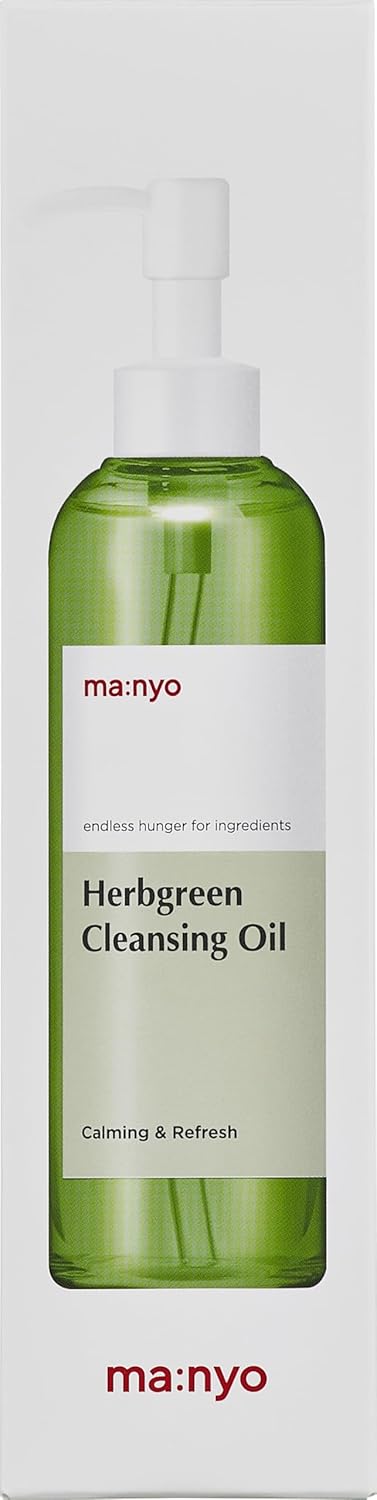 ma:nyo Herb Green Cleansing Oil, Gentle Makeup Remover with Natural Herbal Extracts, Artemisa, Tea Tree, Deep Cleansing & Hydrating, Suitable for All Skin Types, Korean Skincare 6.7 fl oz (200ml)