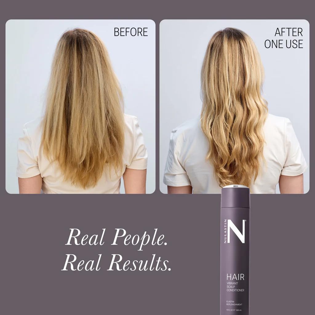 NULASTIN Vibrant Scalp Hair Conditioner - Volumizing Conditioner for Fine Hair - Supports the Appearance of Fuller, Healthy-Looking Strands at the Root - Color-Safe, Silicone Free & Vegan (10 Fl Oz)