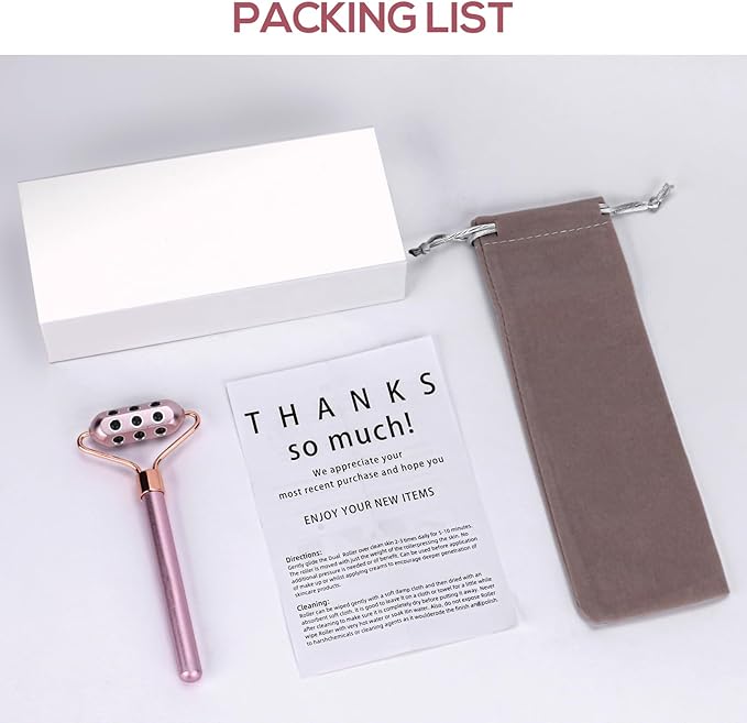 Germanium Roller Uplifting Face Massager Beauty Roller for Skin Tightening & De-Puffing, Face, Eye, Chin, Neck Massager, Anti-Aging Wrinkles Reduces