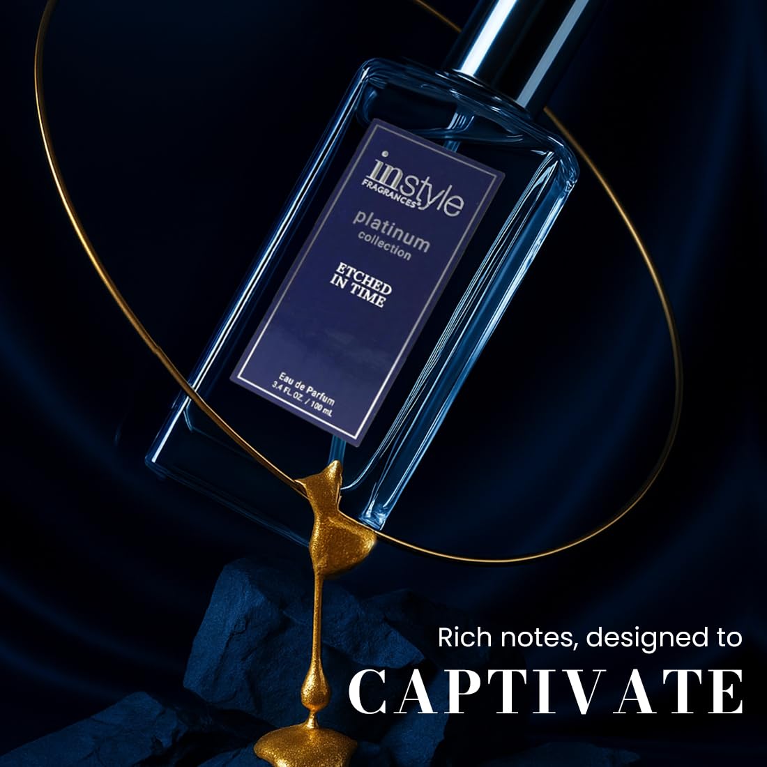Instyle Fragrances Platinum Collection Etched in Time, Premium Unisex Eau de Parfum, CLEAN, Vegan, Paraben-Free, Never Tested on Animals, 3.4 Fluid Ounces