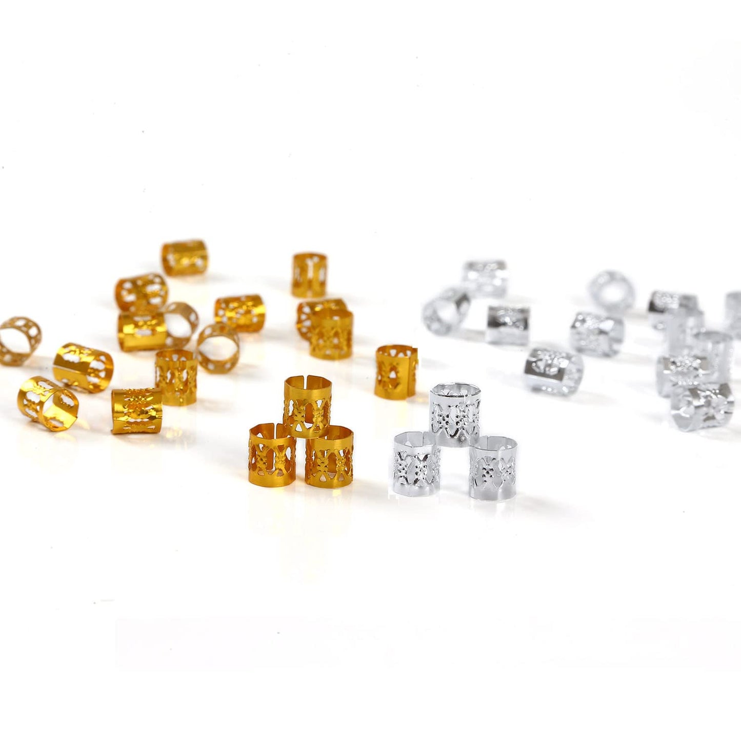 Leeven 400 Pieces Aluminum Hair Jewelry Dreadlocks Metal Cuffs For Hair Braids Hair Accessories For Braids Adjustable Metal Cuffs Hair Decoration Braiding Hair Jewelry For Box Braids