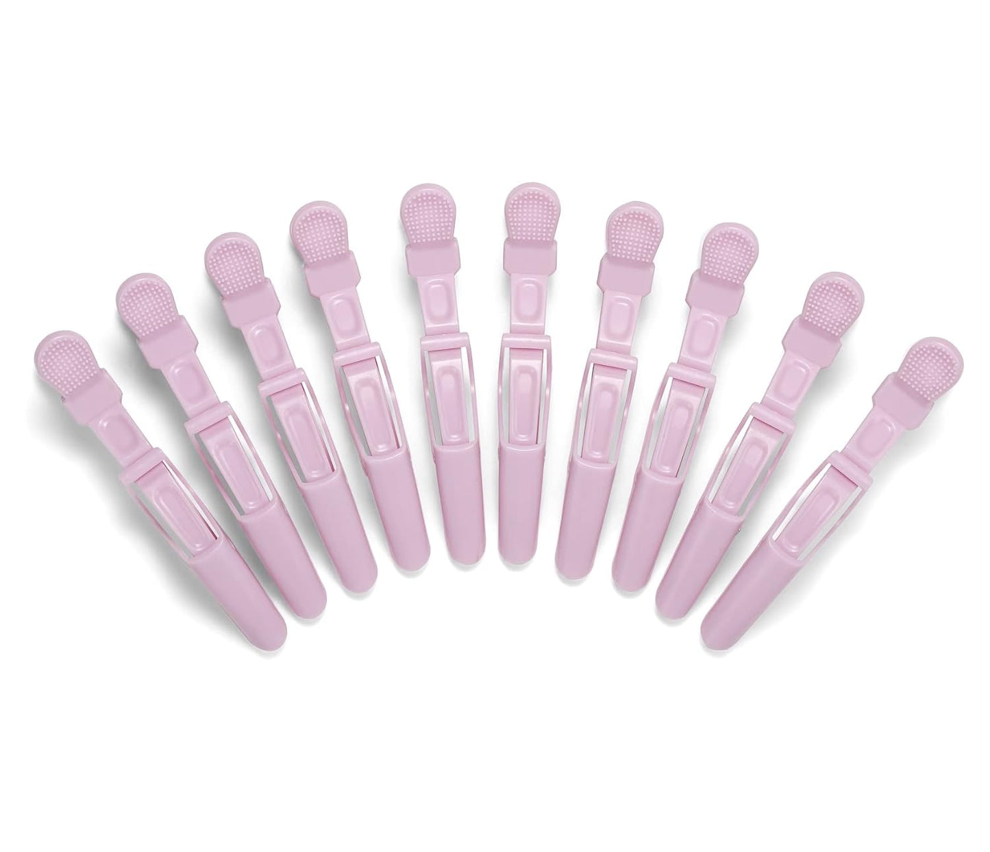 10pcs/set Multicolor Croc Clips Transparent Plastic Hairdresser Clip Hair Styling Sectioning Barrettes Professional Non Slip Alligator Clips Salon DIY Accessories Hairpins (10pcs-Light Pink)