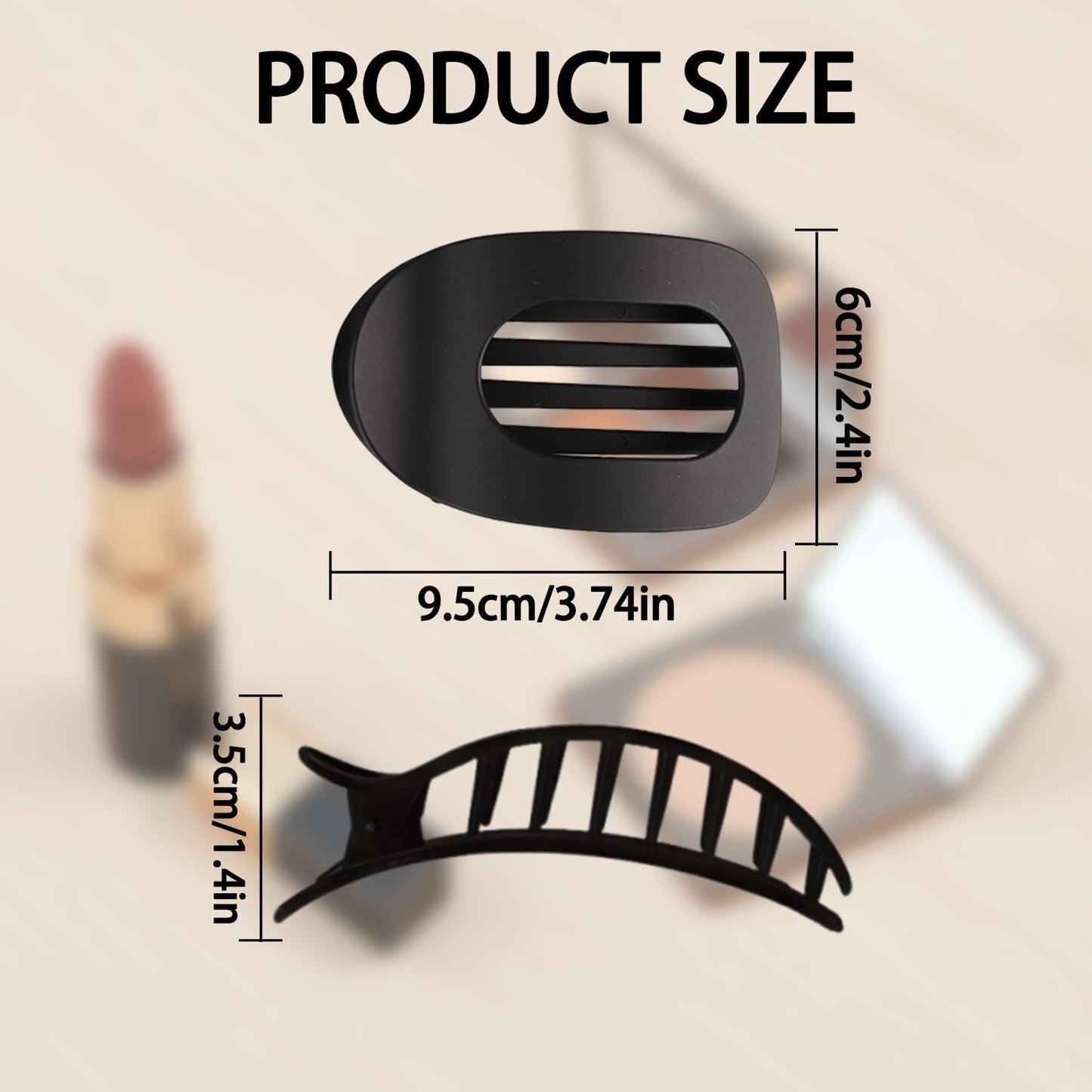 4 Pack Flat Hair Claw Clips for Women Nonslip French Hair Clips for Thick, Thin, Long, or Short Hair Tortoise Shell Comfortable & Strong Hold for Daily Wear, Weddings