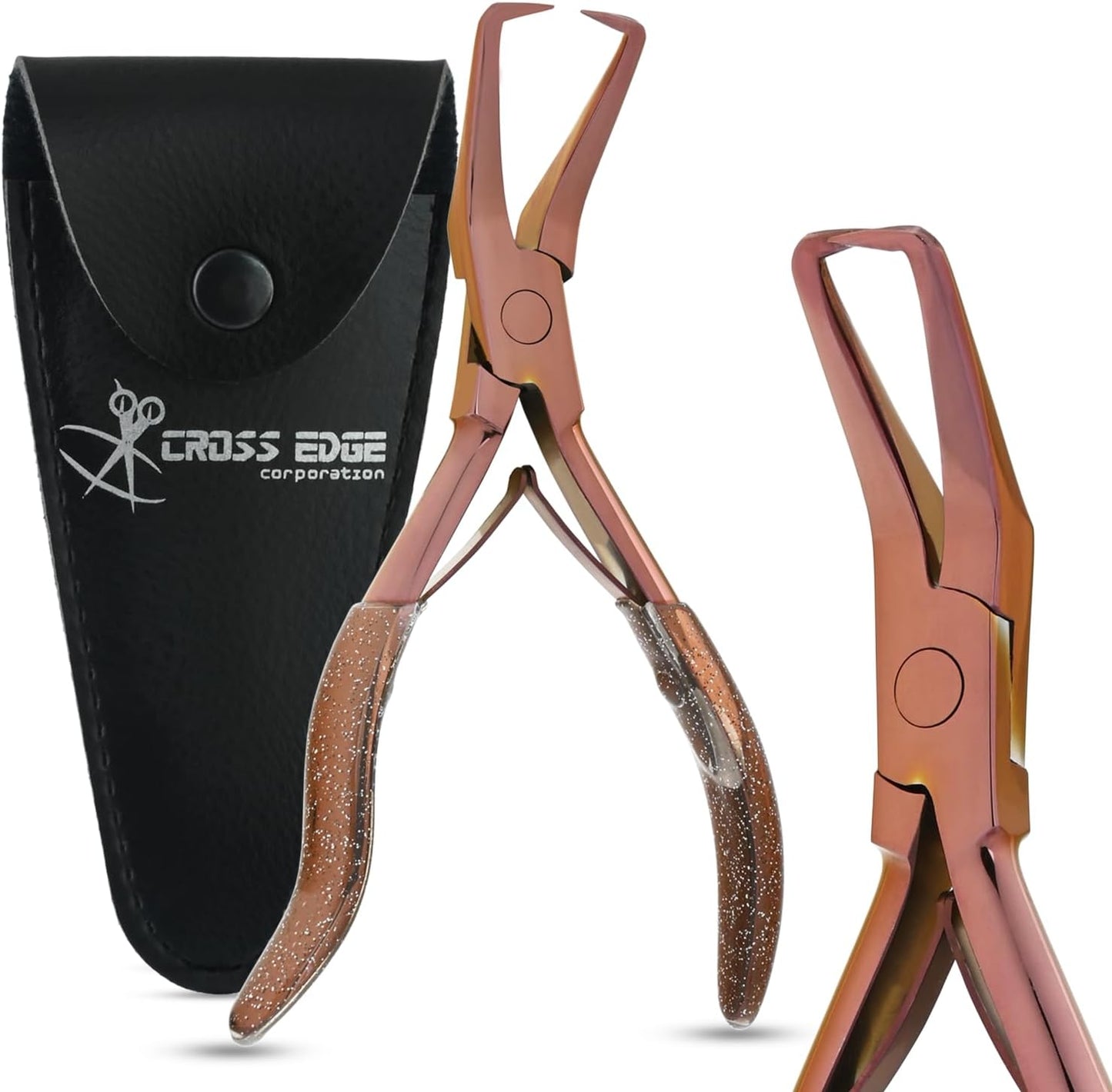 Professional Hair Extension Tools Microlink Bead Remover Plier for Hair Extensions Removal Micro Ring Beads Opener 5.5 Inch Pliers Silver Polish Stainless Steel (Copper Bead Remover)