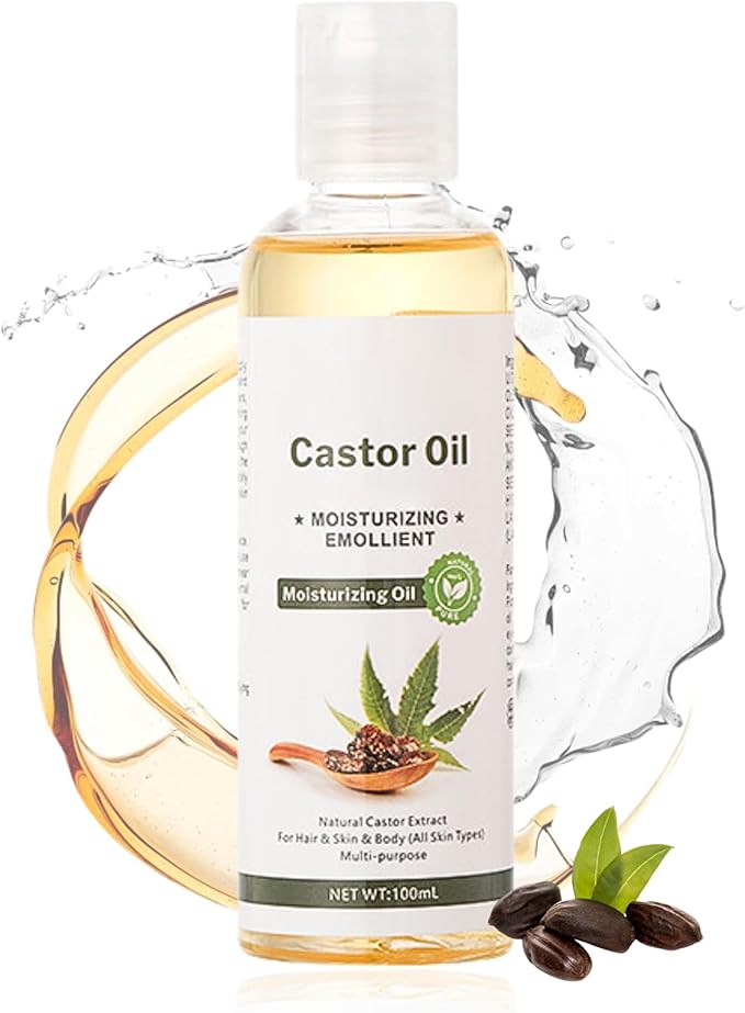 Castor Oil Massage Oil - Body Oil After Shower - Essential Oils for Skin & Hair Care -Soothe,Nourish,Smooth -Instant Absorption & Non-Greasy for All Skin Types