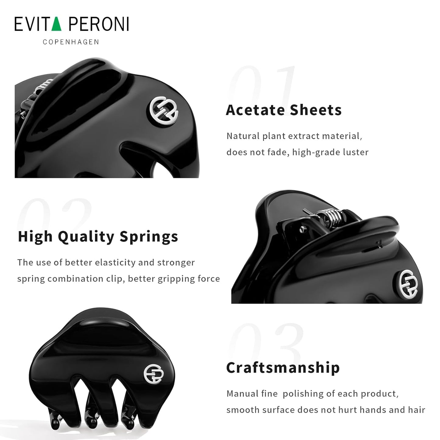 EVITA PERONI Small Hair Clips, Mini Hair Clip for Hair, Little Tiny Claw Clips for Women Girls, Straw Yellow