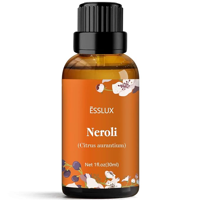 Neroli Essential Oil, ESSLUX Aromatherapy Essential Oils for Diffuser, Massage, Soap, Candle Making, Perfume, 30 ml