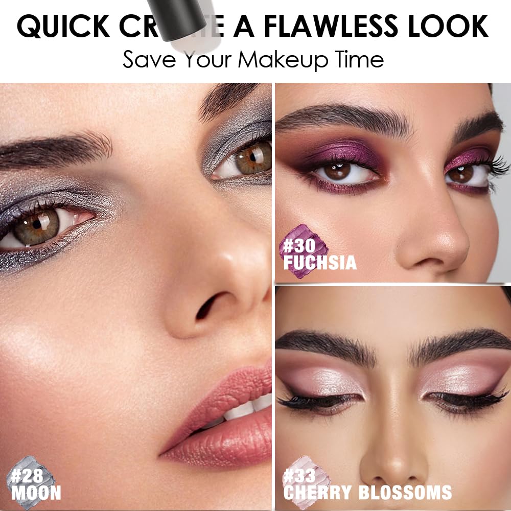 FOCALLURE 3PCS Cream Eyeshadow Stick Sets,Matte and Shimmer Eye Brightener, High Pigmented Crease-proof Pencil,Long Lasting Eye Shadow Highlighter Makeup,Cinnamon Night