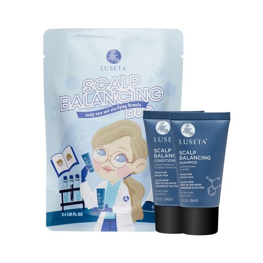 Luseta Scalp-Balancing Shampoo and Conditioner Set for Women, Reducing Build-up with Salicylic Acid, Anti-Dandruff Shampoo for Men, Clarifying Shampoo for Refreshing, pH-Balanced, 2 x 1.01 Fl Oz