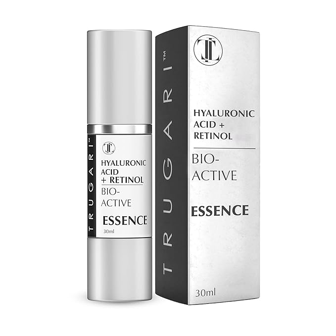 Hyaluronic Acid + Retinol Serum Bio-Active Essence, Powerful Face Moisturizer with Vitamins A, C, E and D-Panthenol, Day and Night Facial Serum, Reduces Fine Lines and Dryness, 30 ml