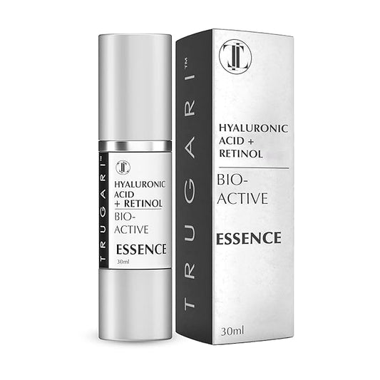 Hyaluronic Acid + Retinol Serum Bio-Active Essence, Powerful Face Moisturizer with Vitamins A, C, E and D-Panthenol, Day and Night Facial Serum, Reduces Fine Lines and Dryness, 30 ml
