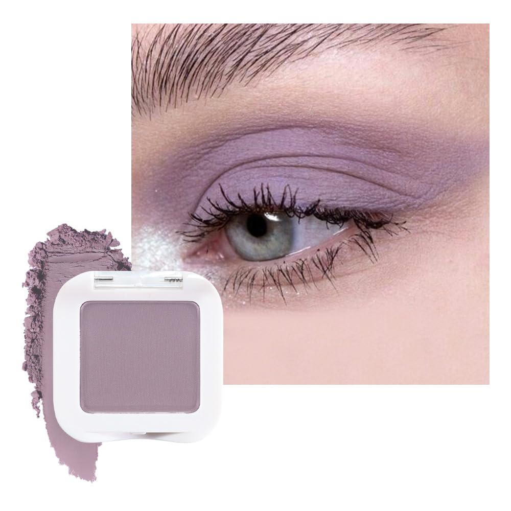 evpct Lavender Purple Matte Single Eye Shadow Palette Makeup for Older Women, Pale Lavender Natural Pressed Eyeshadow Palette for Eyes, High Pigment Longwear Mini Monochrome Eyeshadow Sombra Para Ojos