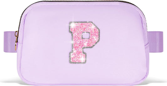 Kids Party Favors 4-8 & 8-12 | Lavender Initial Personalized Belt Bag Bags for Women & Girls