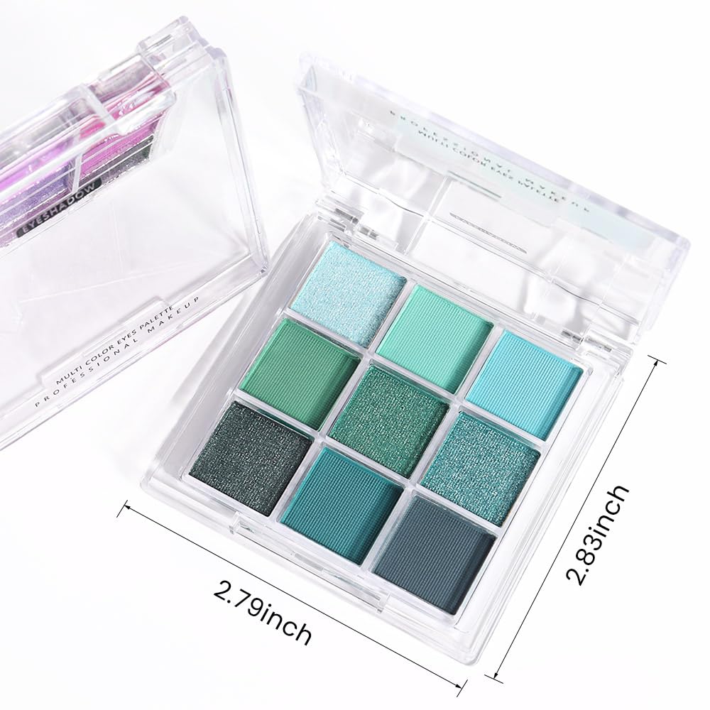 9Colors Green Avocado Color Colorful Bright Eyeshadow Palette Makeup,Matte Sparkle Eye Shadow Palette Long Lasting Waterproof,Emerald Bright Eyeshadow Palette
