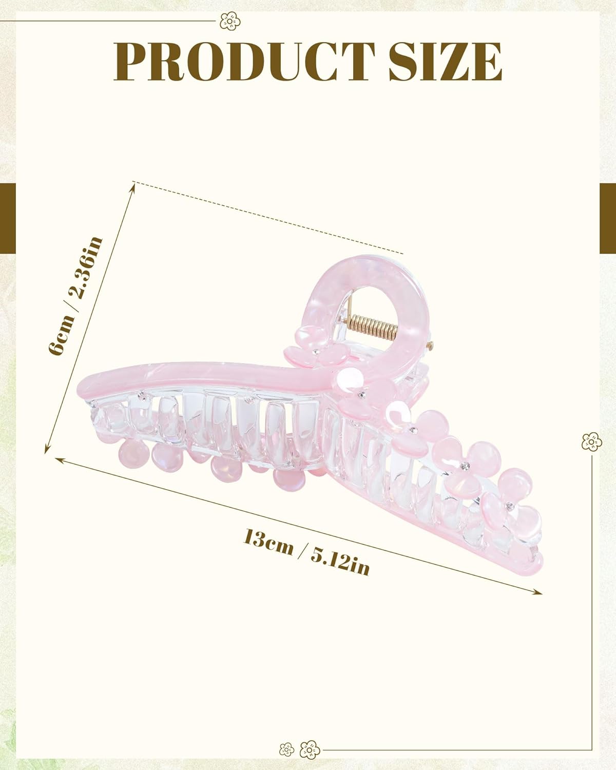 HOKEMP Large Hair Claw Clips for Women, 2 Pack Mermaid Acrylic 3D Flower Claw Clips for Thin & Thick Hair Styling Hair Accessories (Coral Pink Mermaid + Purple Mermaid)