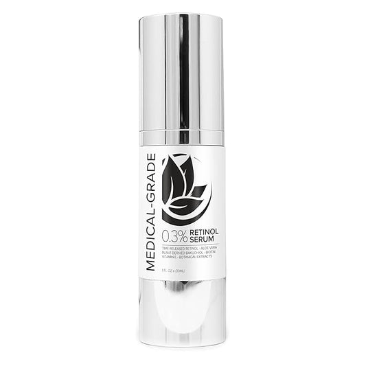 Microderm GLO - Age Defying 0.3% Retinol Serum, Anti-Aging Dark Spot Remover for Face, Fine Lines & Wrinkle Pore Minimizer, with Vitamin E & Natural Botanicals, 1 Oz Bottle