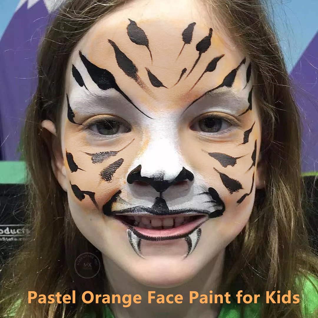 Go Ho Pastel Orange Face Paint Stick,Water Based Cream Orange Body Paint Washable,Highly Pigmented,Smooth and Safe for Skin,Halloween Cosplay SFX Makeup