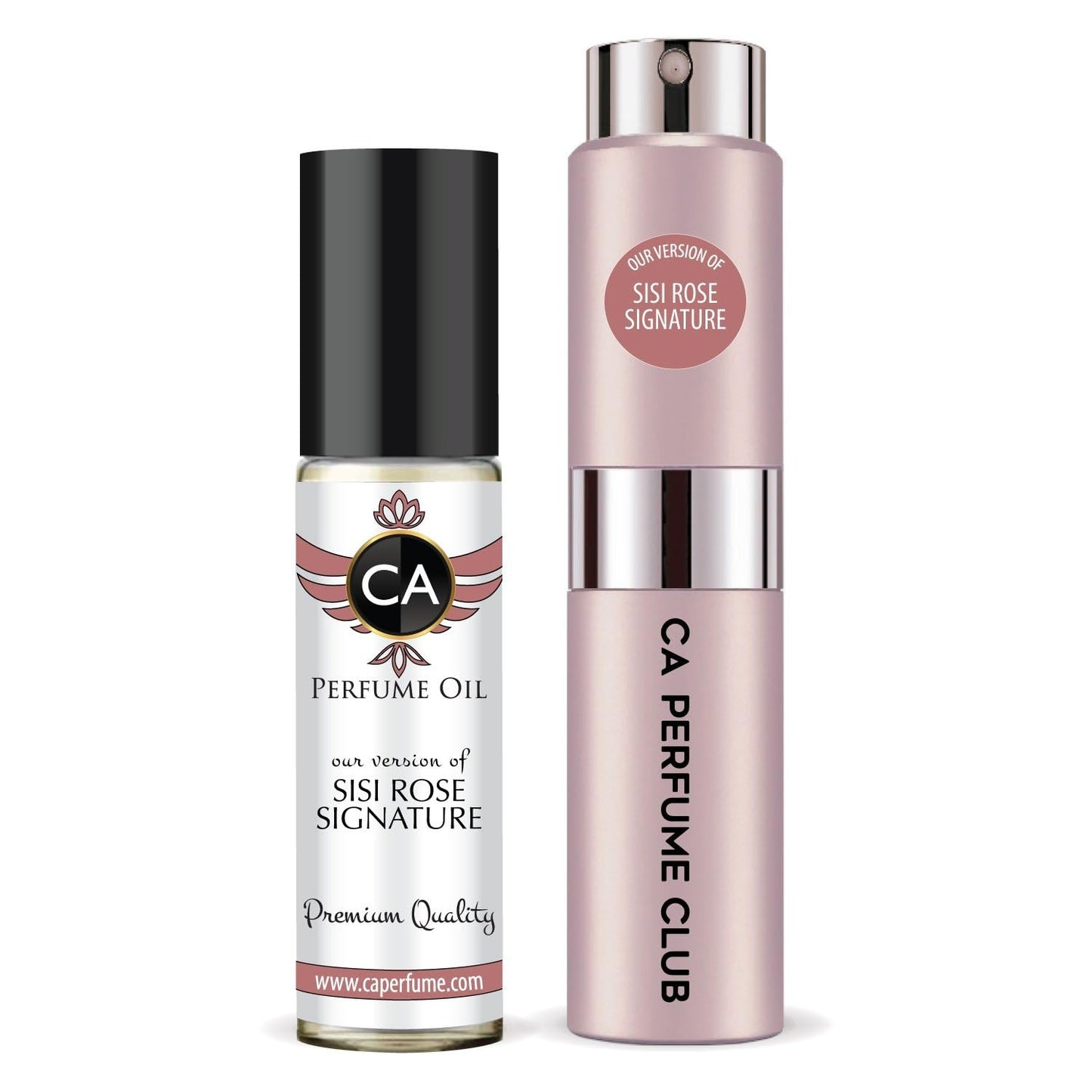 CA Perfume Duo Impression of Sisi Rose Signature For Women Perfume Layering Set Long Lasting Travel Size EDP + Body Oil Roll-On Bottle 0.27 Fl Oz+0.33 Fl Oz