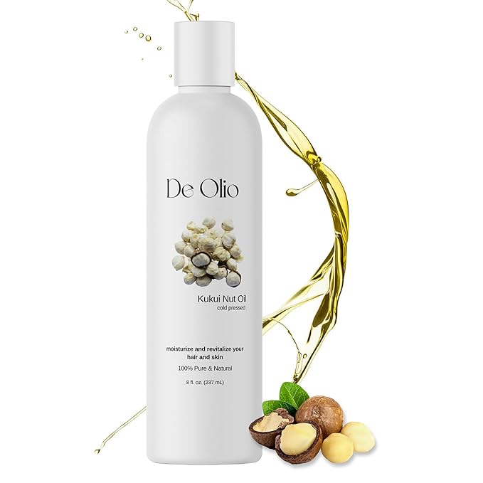 | Kukui Nut Oil | 100% Pure & Natural | Imported from Hawaii | Cold Pressed | Carrier Oil for Skin, Face, Hair, Soap Making | 8fl. oz. (237 mL)