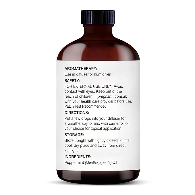 MAJESTIC PURE Peppermint Essential Oil with Glass Dropper | 100% Pure and Natural Peppermint Oil | Premium Grade Essential Oils for Diffusers, Skin, Aromatherapy, Massage | 4 Fl Oz