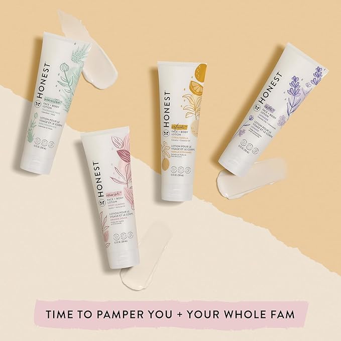 The Honest Company Hydrating Face + Body Lotion | Fast Absorbing, Naturally Derived, Hypoallergenic | Citrus Vanilla Refresh, 8.5 fl oz