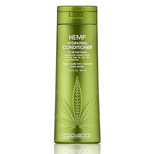 GIOVANNI Hemp Hydrating Conditioner - 13.5 oz, Helps Stimulate and Moisturize Dry, Damaged Hair with Hemp Seed Oil, Aloe Vera, Frankincense, Sulfate Free, Paraben Free, Vegan, Cruelty Free