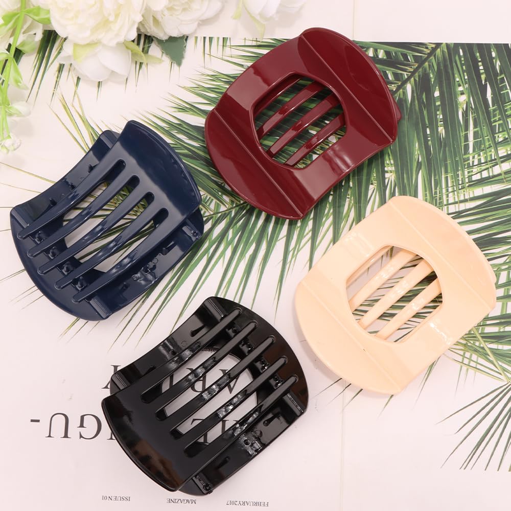 4PCS Large flat Hair Clips for Women Girls Strong Hold French Duckbill Claw Clips for Thick Thin Hair lay Down Hair styling Clips Accessories