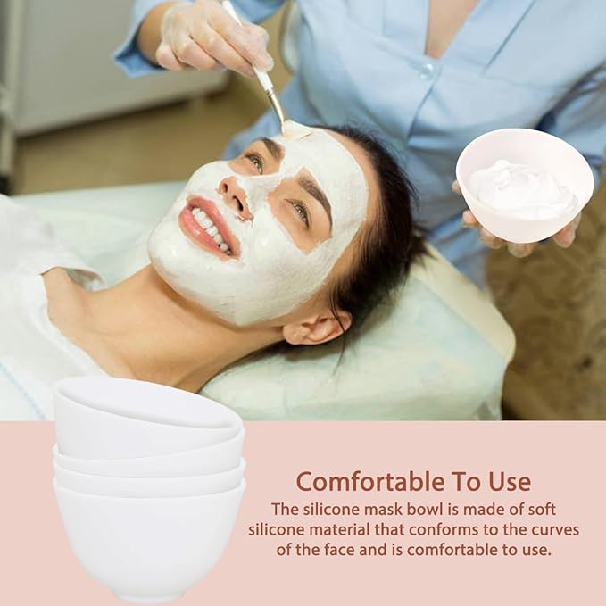 4 Piece Silicone Mixing Bowl Set, 3.93-Inch Microwaveable Silicone Bowls, Facial Bowls for Aestheticians, for Facial Masks, Mud Masks and Other Skin Care Products