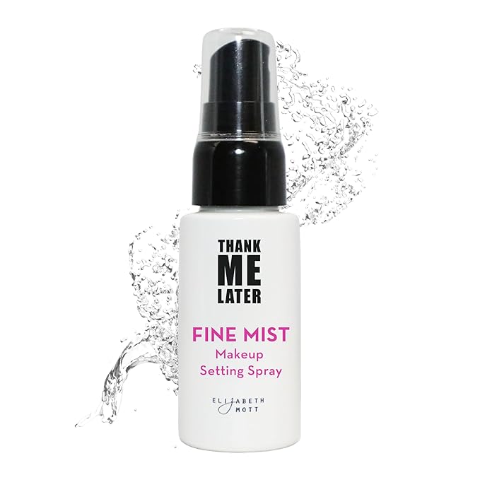Elizabeth Mott Thank Me Later 3-in-1 Dewy Makeup Setting Spray – Hydrating & Long-Lasting Fine Mist with Niacinamide for a Radiant Glowy Look – Lightweight, Cruelty-Free, Travel-Size Face Spray, 30ml