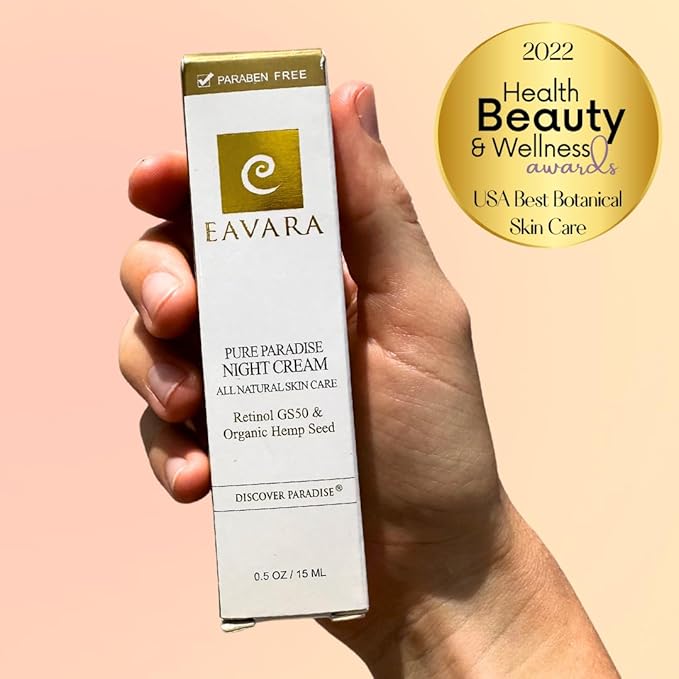 Organic Retinol Night Cream, Anti Aging Overnight Natural Face Moisturizer Cream with Hyaluronic Acid, Shea Butter, Jojoba Oil, Aloe Vera, Helps with Fine Lines & Wrinkles 0.5 Fl Oz (Pack of 2)