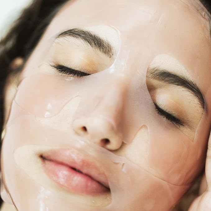 Karuna Skin - COLLAGEN Face Mask Sheets, Hydrogel 2-Piece Facial Mask, Age-Defying, Hydrating, Rejuvenating & Moisturizing Skin Care Essential That Targets Fine Lines & Wrinkles, 1 Pack