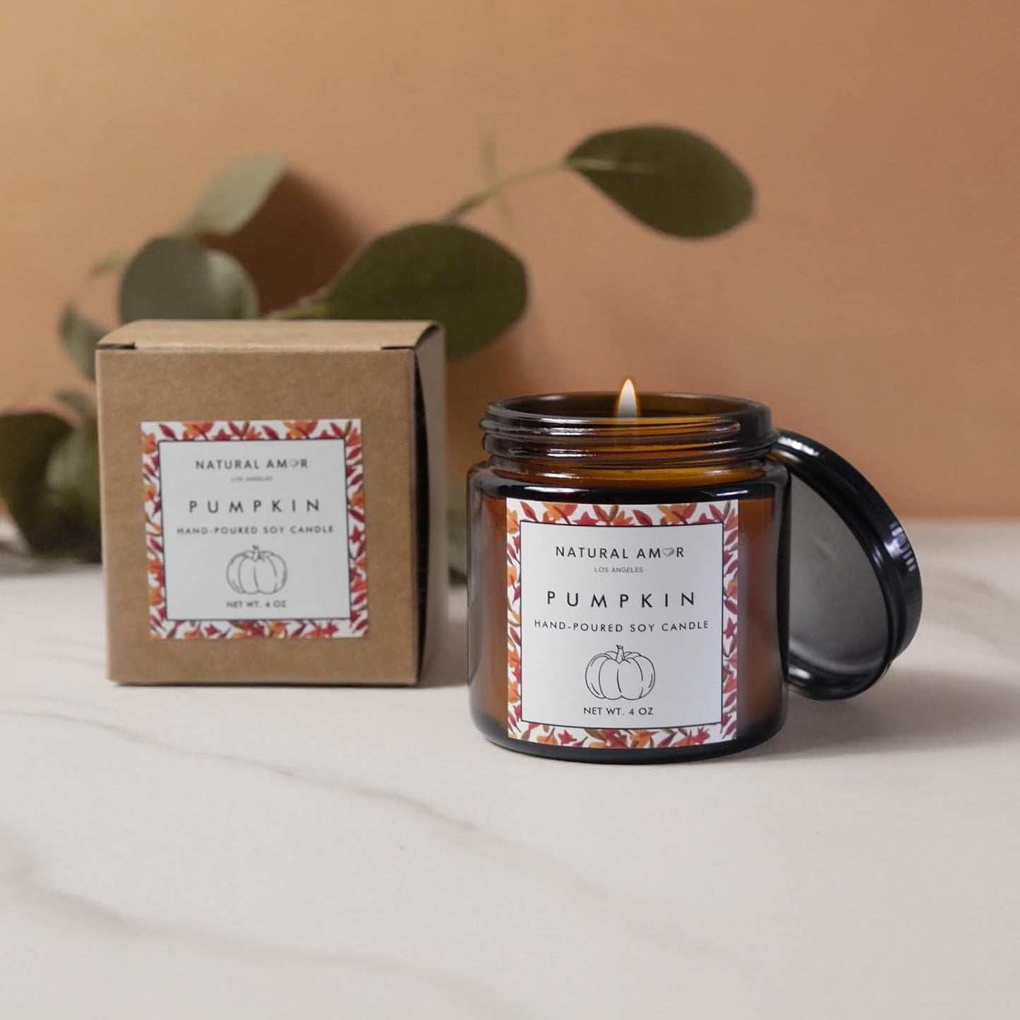 Natural Amor Fall Spa Gift Set for Women – Cozy Blanket, Pumpkin Candle, Handmade Soap, Bath Bomb, Journal – Handmade Autumn Self Care Box, Relaxation Gift for Her