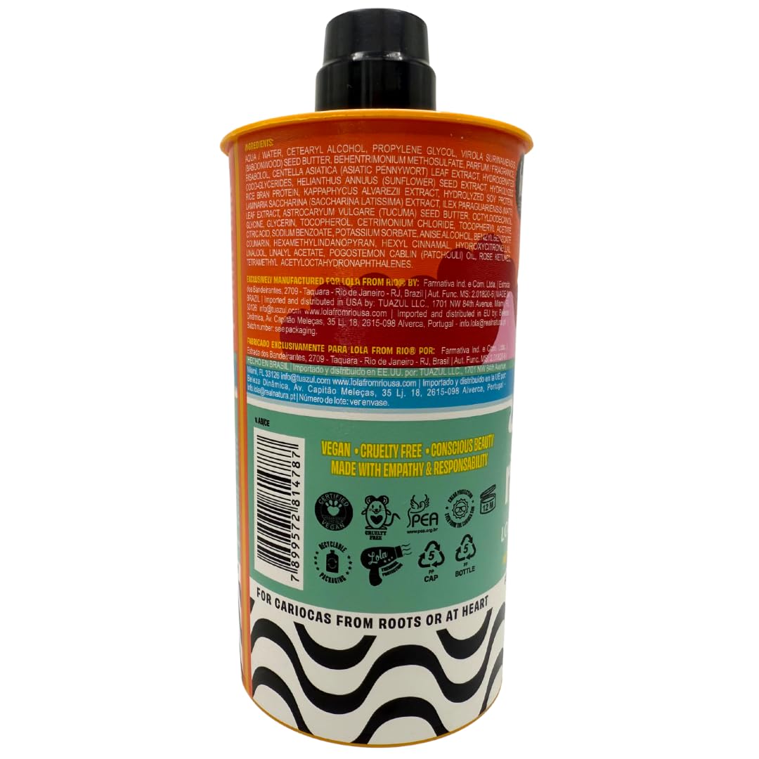 Lola From Rio - Ela E Carioca - Leave-in Protein For All Hair Types, Instantly Detangles, Restores Manageability, Nourishes, Protection from UV Rays, Hard Waters, and Post Exercise Sweat 17.64 Fl Oz