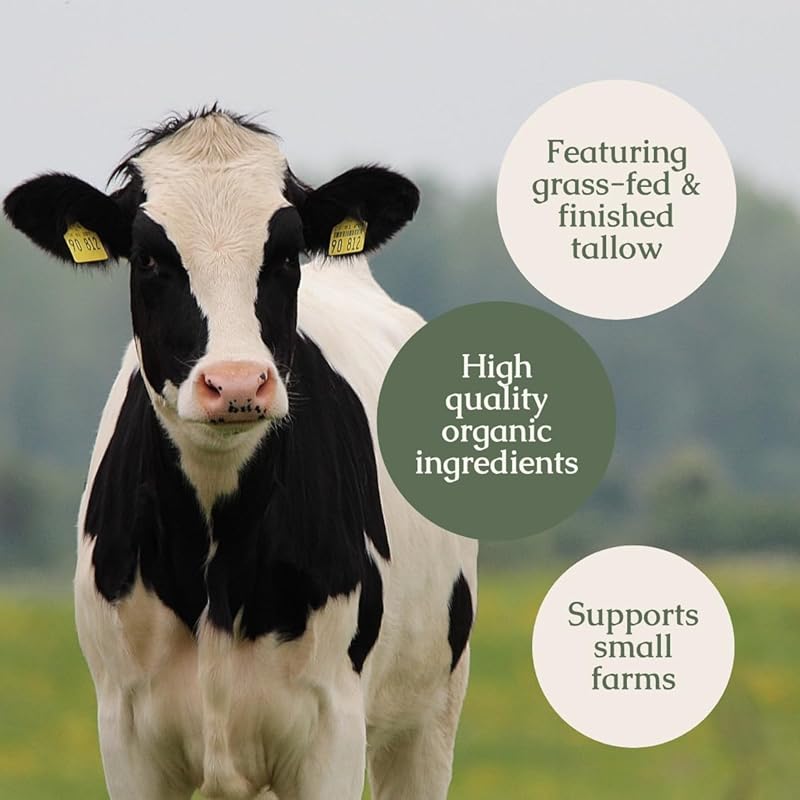 Handmade Whipped Tallow Balm (Herb-Infused/Unscented) - Large Jar - 2.6 oz