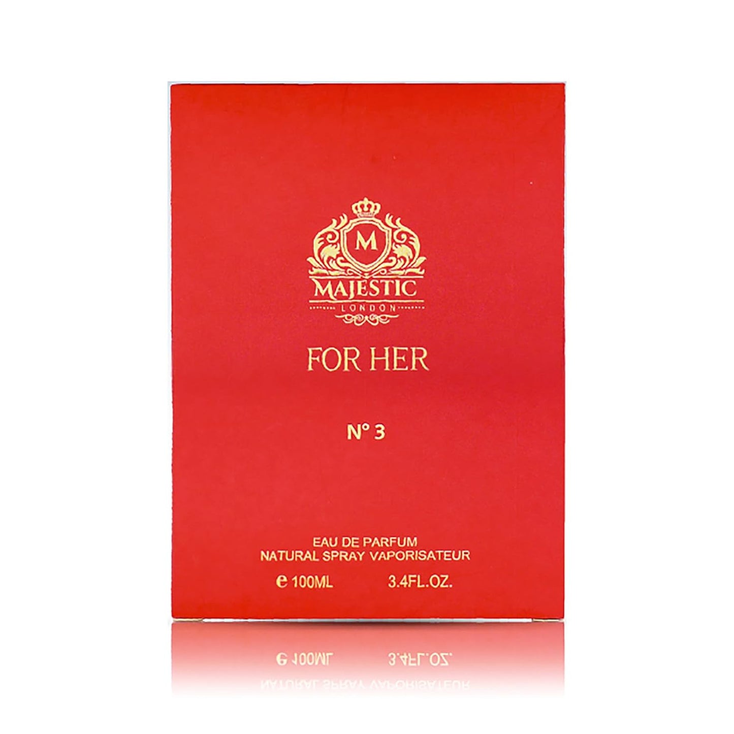 Majestic For Her No3 - Womens Fragrance - Woody Amber Warm Spicy Perfume for Women - Notes of Bergamot and Saffron - 3.4 oz EDP Spray