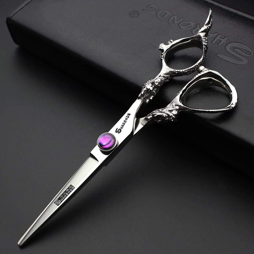 7/8-inch Personalized Scissors Salon Hairstyle Scissors Stainless Steel Hair Styling Tools (6 inch 2pc-C)