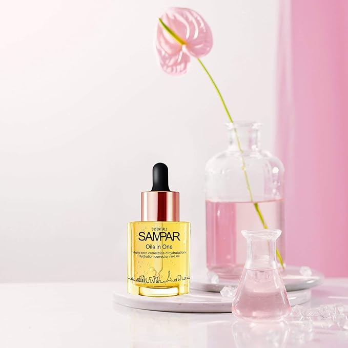 Oils In One Hydration Corrector with Hyaluronic Acid, Raspberry & Borage Oil - Prevents Dehydration, Enhances Skin & Wrinkle Care - All Skin Types - Cruelty-Free, Made in Paris (1 oz)