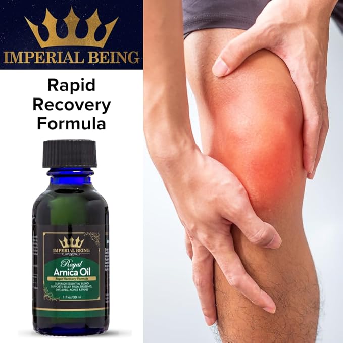 Royal Arnica Oil – Organic Herbal Blend for Muscle Recovery, Bruise Support, Joint Flexibility, Skin Vitality – Longer Lasting Than Arnica Cream or Gel – Infused with Essential Oils (1oz)
