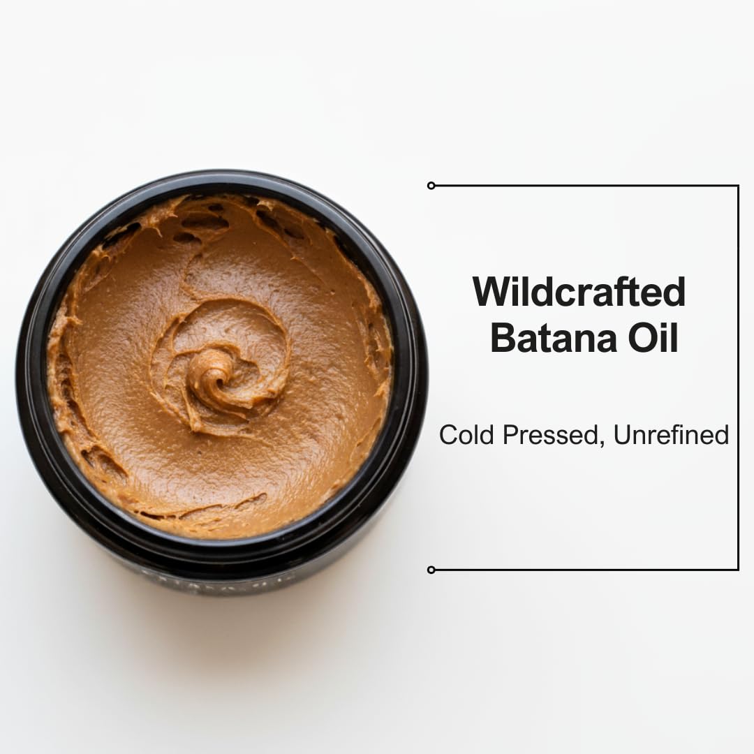 Dr Sebi Batana Oil for Hair Growth - 100% Raw Batana Oil, Organic & Natural, Cold-Pressed Sourced from Honduras, For Thicker & Stronger Hair, 4.23 oz for Men and Women
