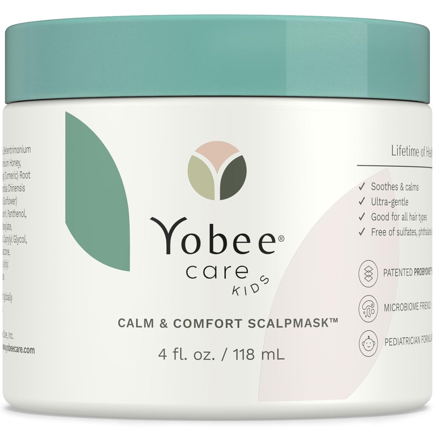 Yobee Calm & Comfort Scalp Mask, Soothing, Gentle Hair Care, Clinically Proven, Sensitive-Skin Friendly - for Kids & Teens 4 fl oz