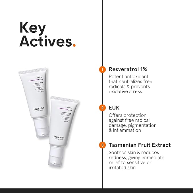 Minimalist 0.2% Retinal Liposomal Cream for Visibly Reducing Wrinkles & Fine Lines | For All Skin Types | For Women & Men | 0.7 Oz / 20 gm