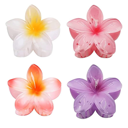Large Claw Clips for Thick Hair - Strong Hold Nonslip Hawaiian Flower Hair Accessories, Banana Clip for Thin Hair