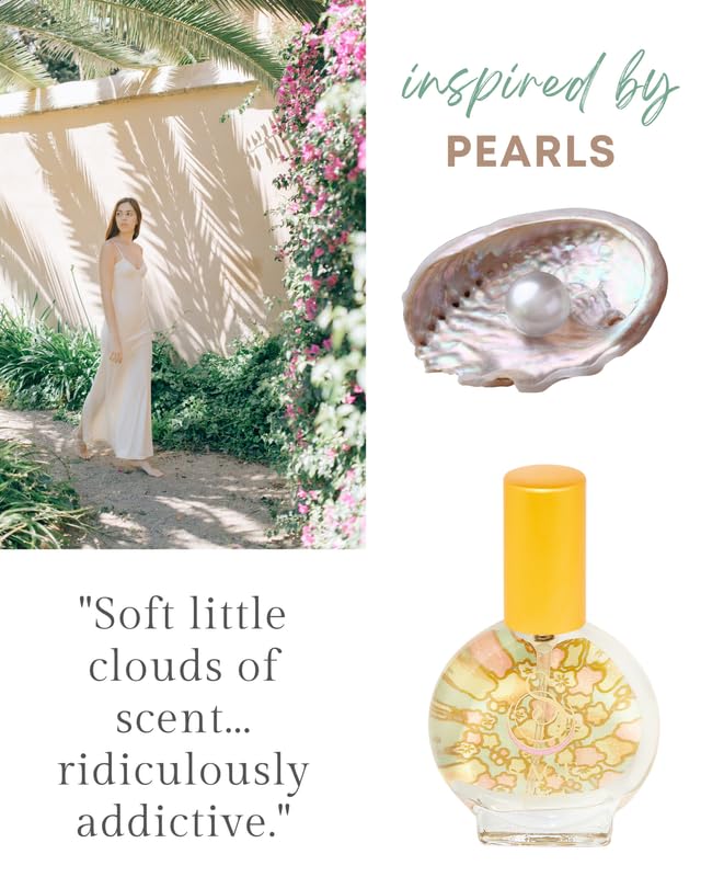 The Sage Lifestyle Pearl Organic Luxury Perfume Mini Spray, Sandalwood, Vanilla, Musk, Luxury Long Lasting Scent, Vegan & Cruelty Free, Made in USA, 1/2 oz Travel Size Perfume