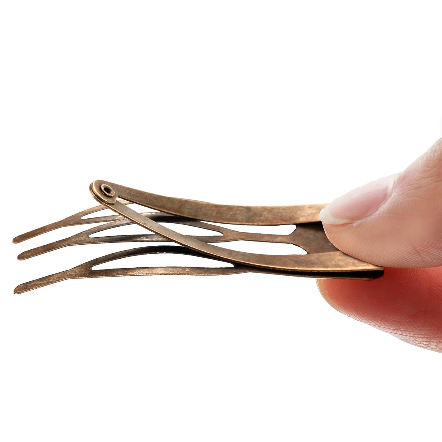 Chinco 24 Pcs Double Grip Hair Clips Metal Snap Clips Women Barrettes for Hair Making, Salon Supplies(Red Ancient Bronze,2 Inch)