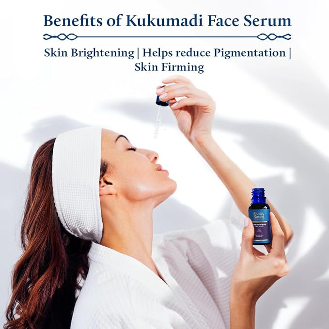 Blue Nectar Kumkumadi Face Oil for Glowing Skin with Natural Herbs (1 Fl Oz) & Kumkumadi Gentle Exfoliating Face Scrub for Tan Removal and Blackheads (1.76 Oz)