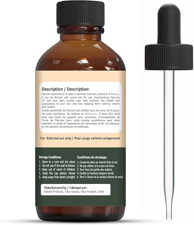 Manuka (Leptospermum scoparium) Oil | Pure & Natural Oil for Skin Care. Hair Care, Aroma & Diffusers- 30ml/1.01fl oz