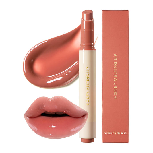 Nature Republic HONEY MELTING LIP (06 COCO) SOFT LIP STICK, Hydrating Gloss, Moisturizing balms, Sheer tint, Shine & Glowy Finish, korean make up, Stocking Stuffers